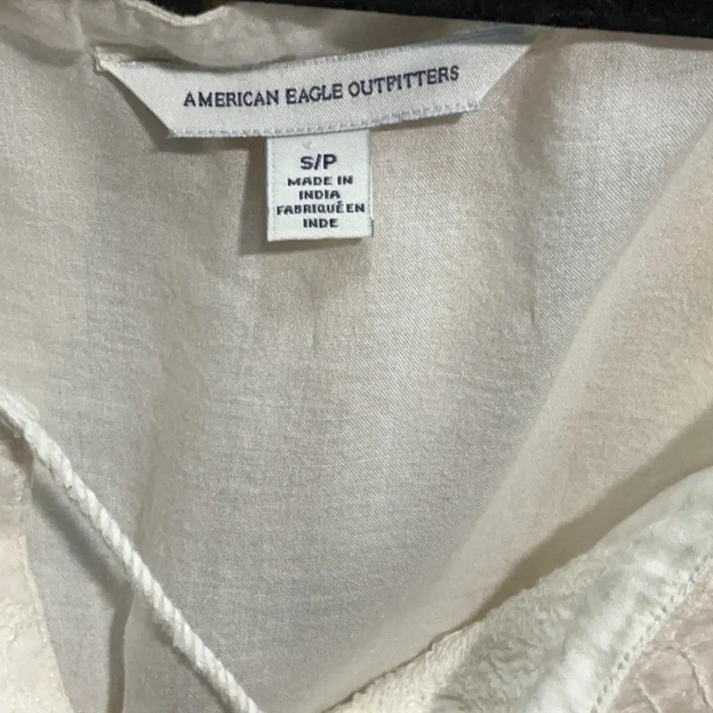 American Eagle Outfitters Cream Blouse with Tie Detail